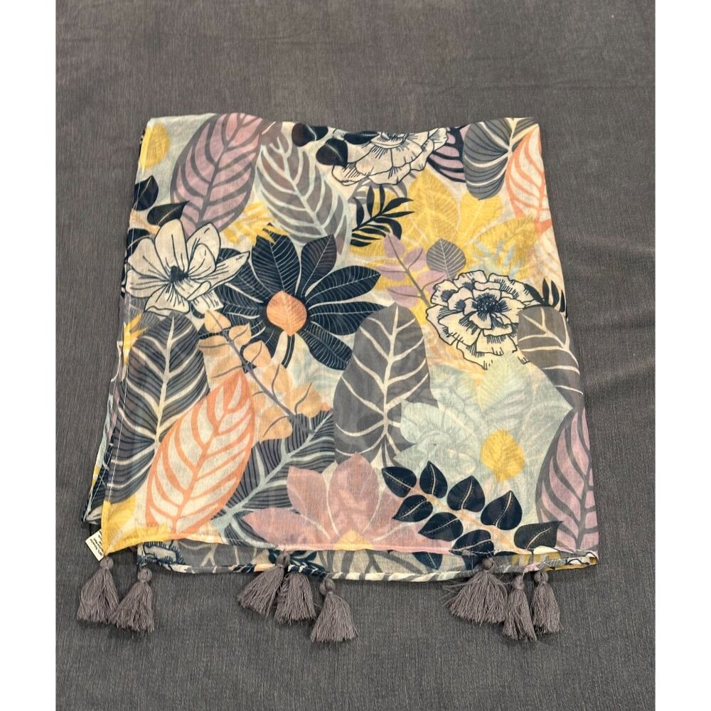 New! Vera Bradley Soft Fringe Scarf - Palm Floral